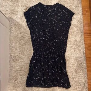 Women's Black Dress with Starry Pattern